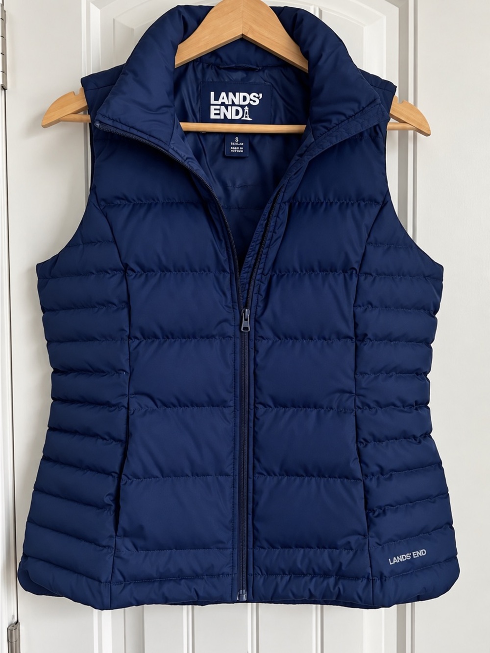 Lands’ End Women’s 600 Fill Power Down Puffer Vest | Navy | Size S